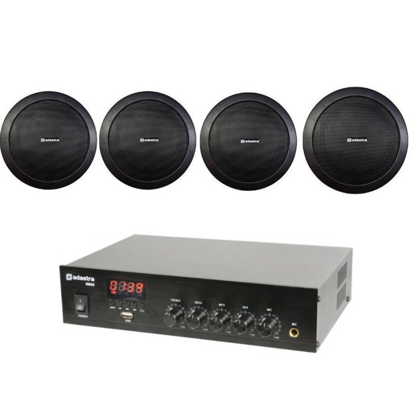 Adastra Smart Pack Black Πακέτο με Ενισχυτή DM25 και 4 Ηχεία Οροφής EC56V-B (Σετ)