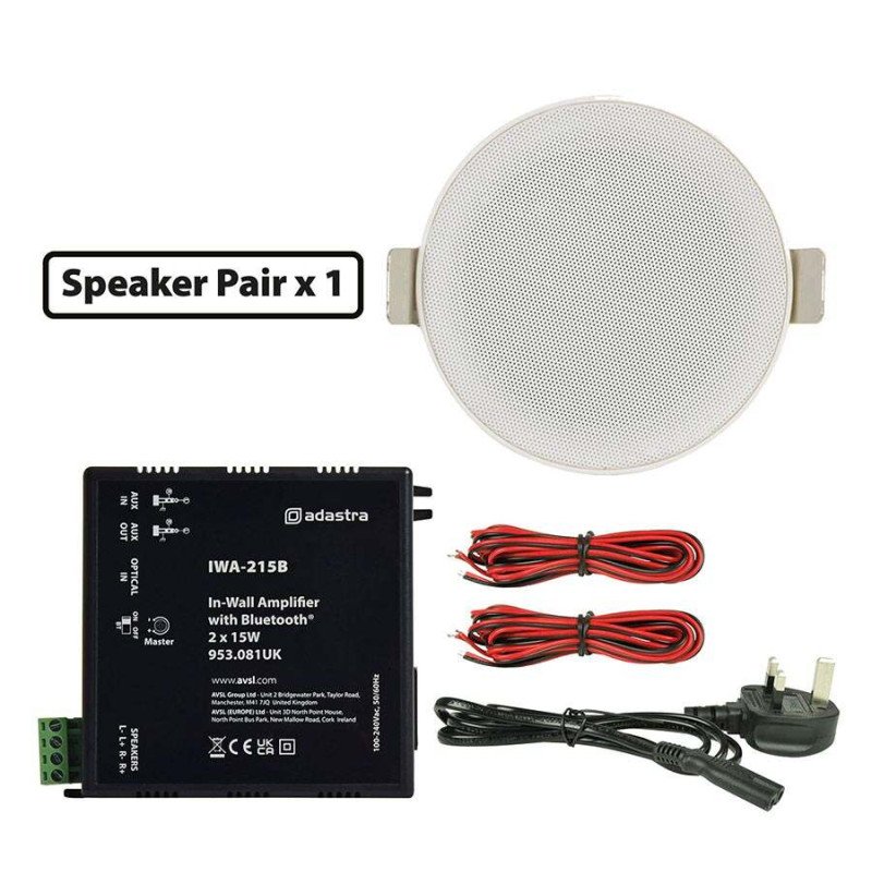 Adastra 2*SL3+IWA215B Πακέτο Background Music με Ενισχυτή BT και 2 Ηχεία Οροφής 3''