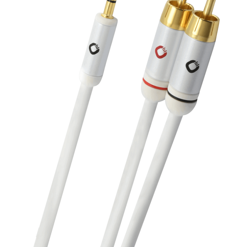 Oehlbach i-Connect J Καλώδιο ήχου φορητής συσκευής  3.5mm Jack  - 2 x RCA  1.5m White (Τεμάχιο)