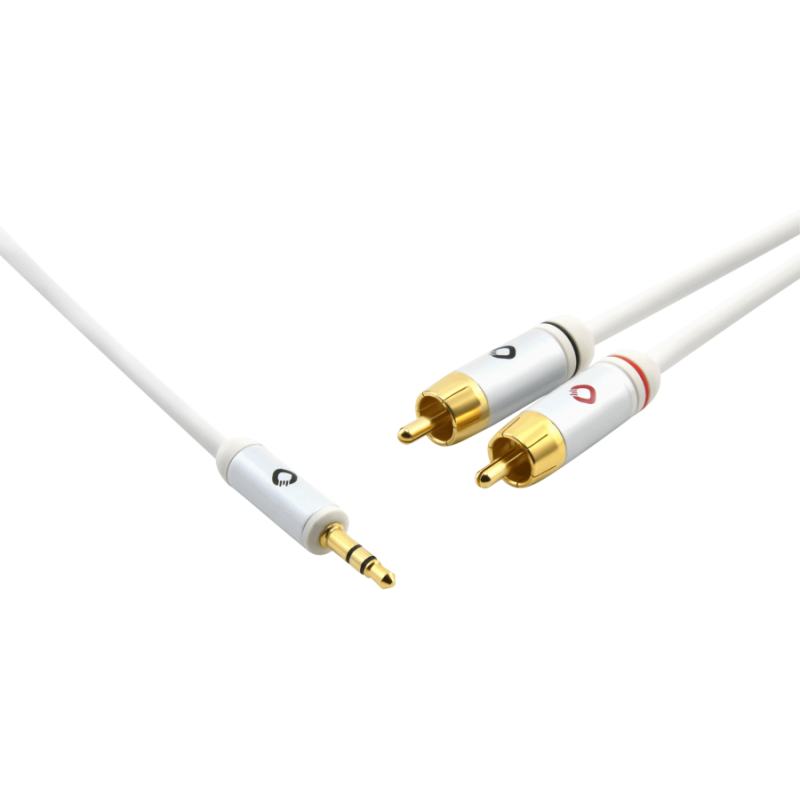 Oehlbach i-Connect J Καλώδιο ήχου φορητής συσκευής  3.5mm Jack  - 2 x RCA  1.5m White (Τεμάχιο)