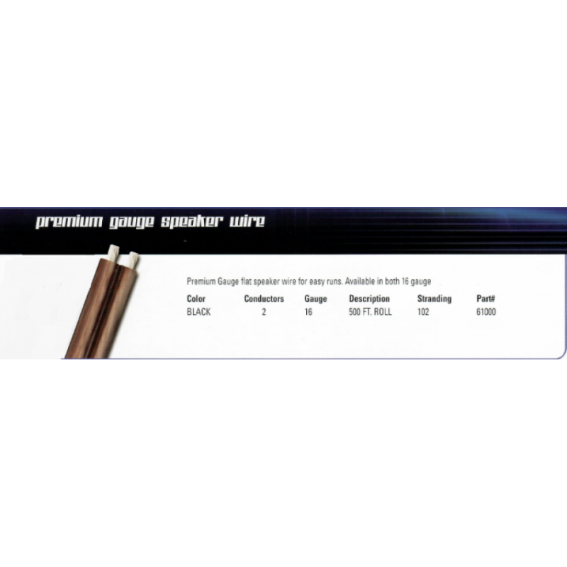 Directed  61000 Διπλό Καλώδιο Ηχείου Υψηλής Ποιότητας 16 Gauge Για Εύκολη Εγκατάσταση Black (1 Μετρο)