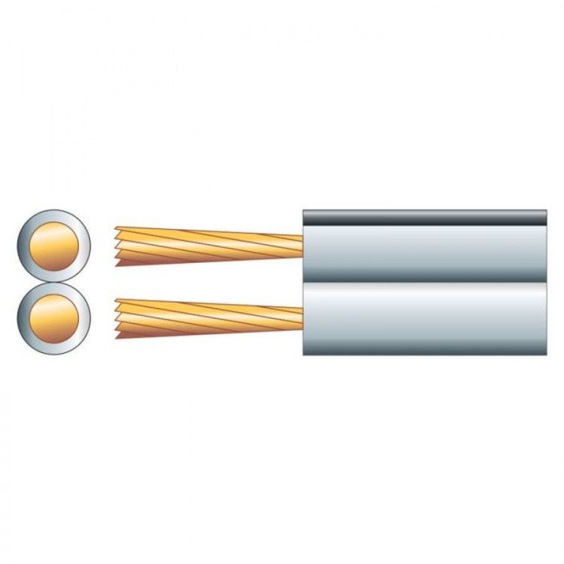 Mercury 801.513UK-1 Καλώδιο Ηχείου 2 x 1.32mm² White (Ανά Μέτρο)