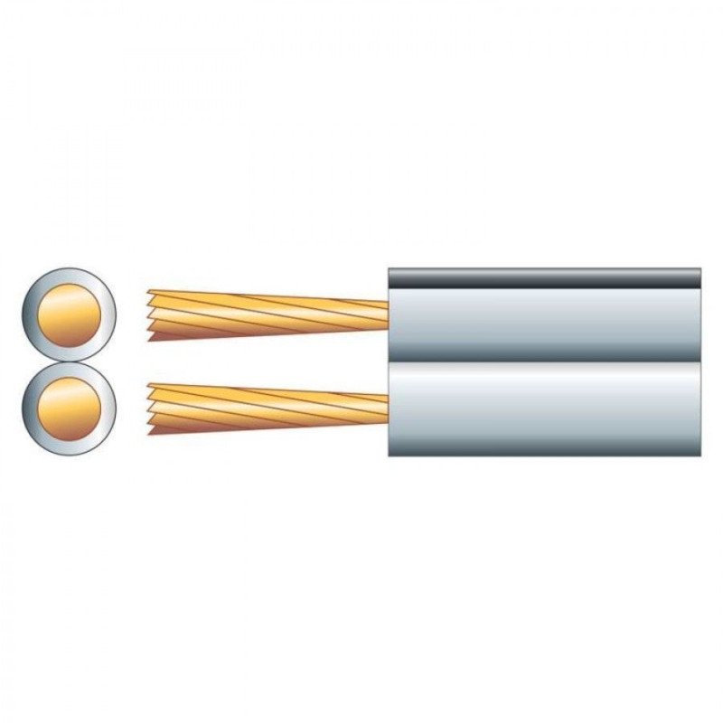 Mercury 801.696UK-1 SP-25 (2 x 2.50mm²) Καλώδιο Ηχείου Λευκό (Ανά Μέτρο)