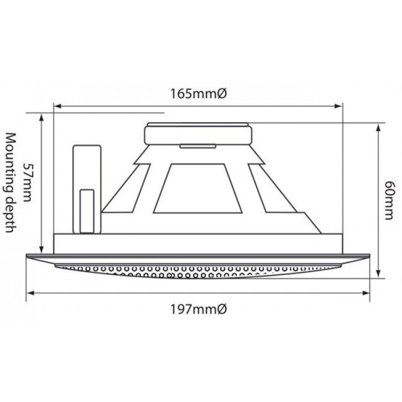 Adastra EC56V Χωνευτό Ηχείο Οροφής 5.25'' 6W RMS Λευκό (Τεμάχιο)