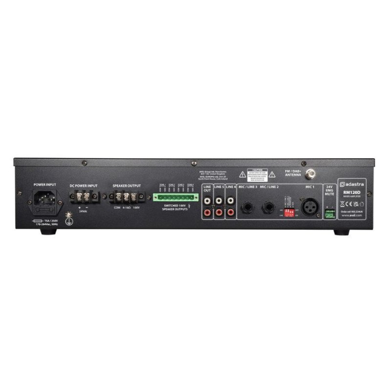 Adastra RM120D Μίκτης-ενισχυτής 100V 5 Καναλιών 120W με DAB+, BT, USB/SD