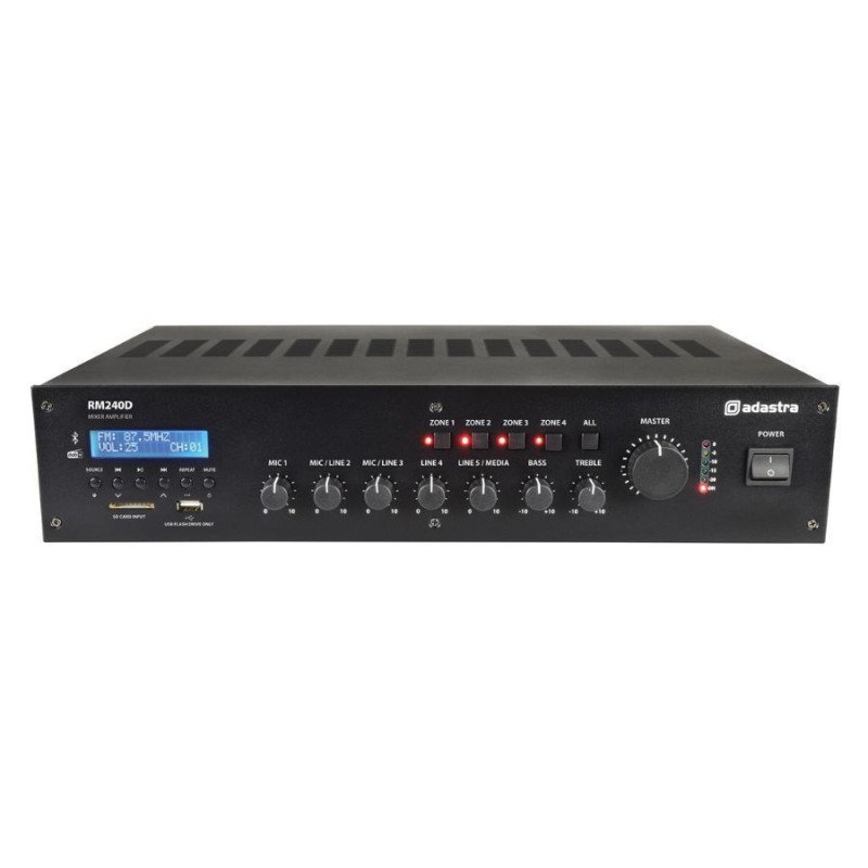 Adastra RM240D Μίκτης-ενισχυτής 100V 5 Καναλιών 240W με DAB+, BT, USB/SD