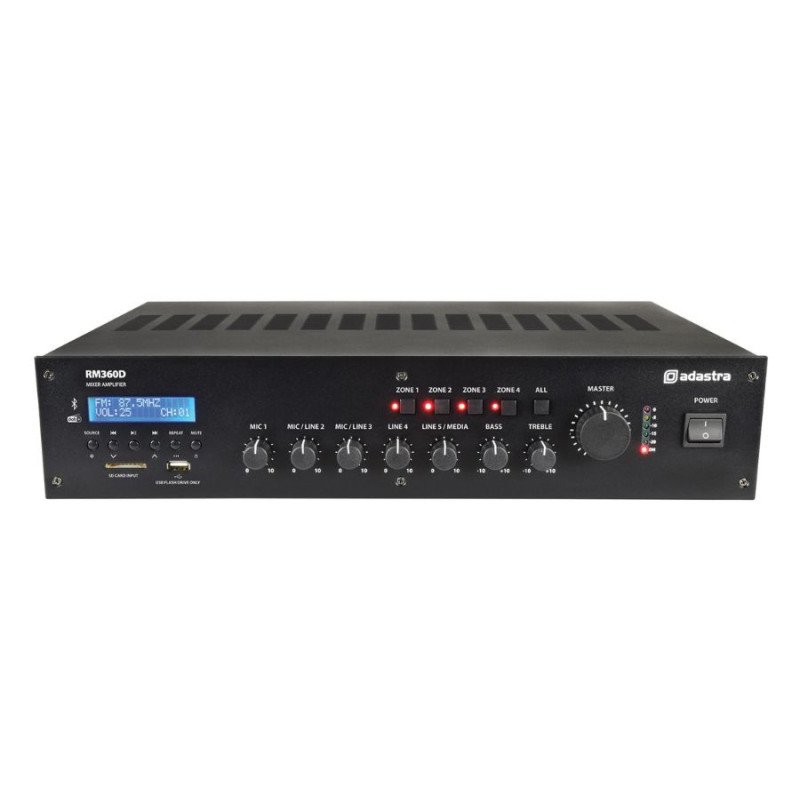 Adastra RM360D Μίκτης-ενισχυτής 100V 5 Καναλιών με DAB+, BT, USB/SD (Τεμάχιο)