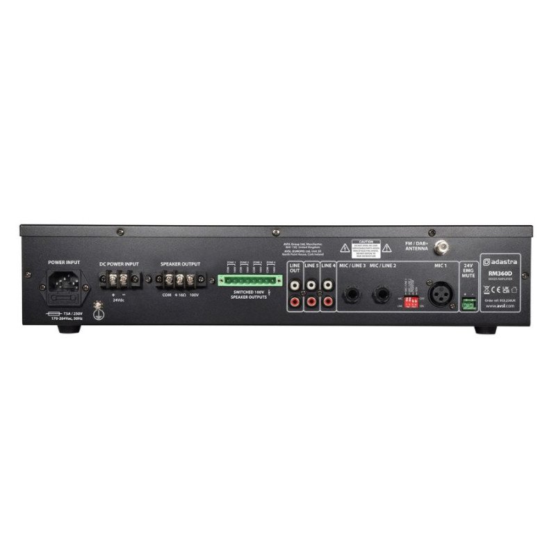 Adastra RM360D Μίκτης-ενισχυτής 100V 5 Καναλιών με DAB+, BT, USB/SD (Τεμάχιο)