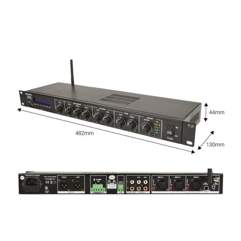 Adastra MM3260 Μίκτης-Ενισχυτής με USB/FM/BT 2 x 60W (Τεμάχιο)