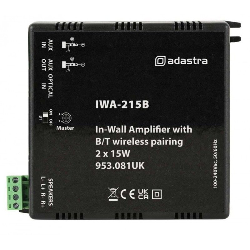 Adastra IWA-215B Εντοιχισμένος Ενισχυτής με Bluetooth 2x15W (Τεμάχιο)