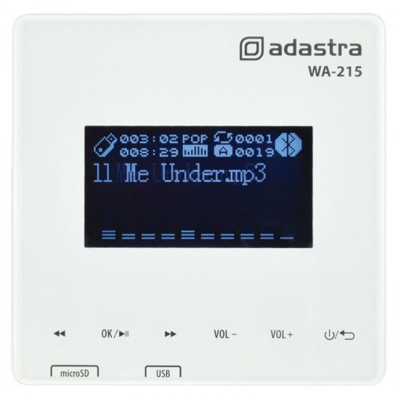 Adastra WA-215 Επιτοίχιος Ενισχυτής με Media Player και Bluetooth 2 x 15W RMS (Τεμάχιο)