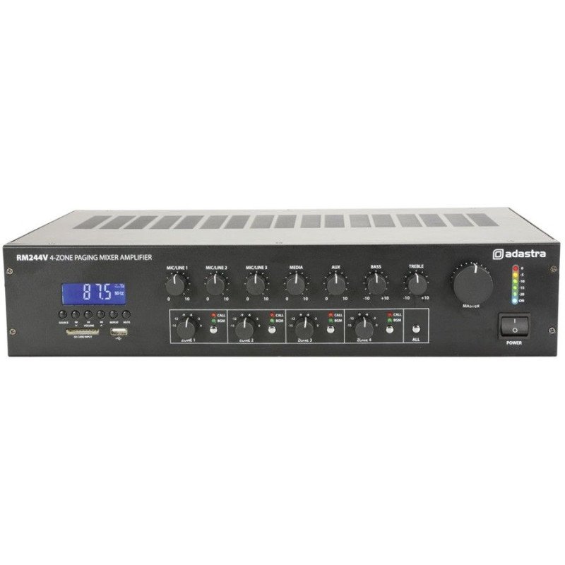 Adastra RM244V 100V Ενισχυτής - Μίκτης 4 Ζωνών / 5 Εισόδων 240W RMS (Τεμάχιο)