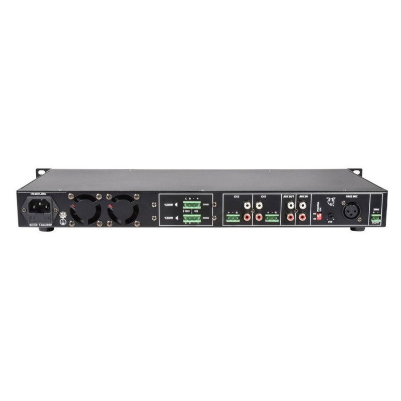 Adastra RMS1202 Τελικός Multi Zone 100V Ενισχυτής 2 Καναλιών 2x120W RMS (Τεμάχιο)