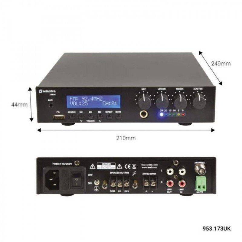 Adastra UM30 Ενισχυτής-Μίκτης 30W RMS (Τεμάχιο)