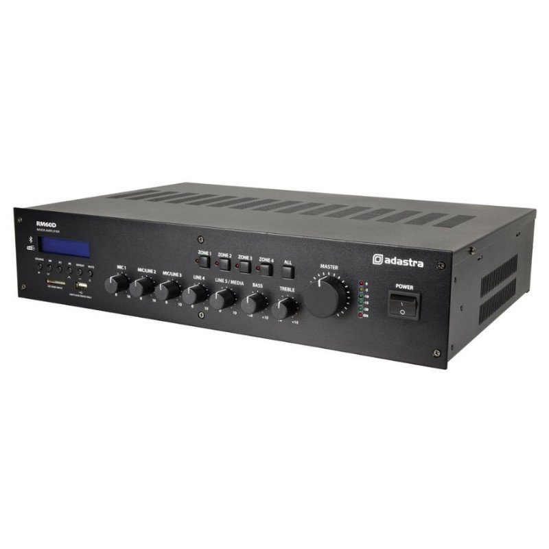 Adastra RM60D Μίκτης-ενισχυτής 100V 5 Καναλιών με DAB+, BT, USB/SD