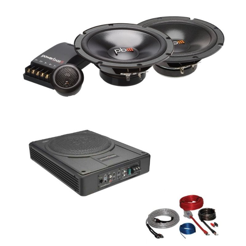 Powerbass Ολοκληρωμένο Πακέτο Ήχου με 2 Ηχεία S-60C 6.5" Subwoofer STA-10 10" και Κιτ Καλωδίωσης (Σετ)