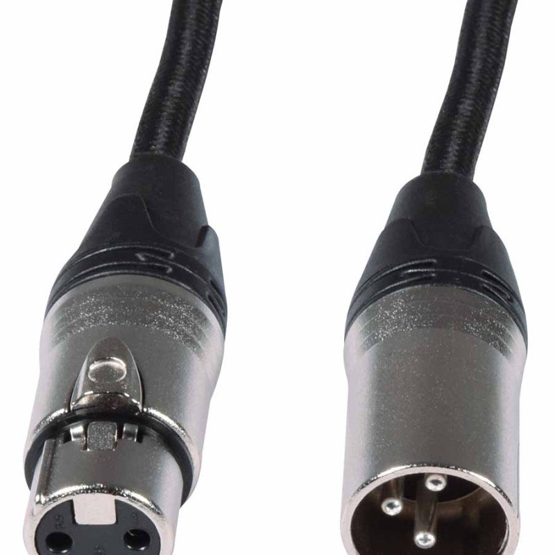 Citronic 190.267UK Ρετρό Πλεκτό Καλώδιο Μικροφώνου XLR F-XLR M 3m Μαύρο (Τεμάχιο)