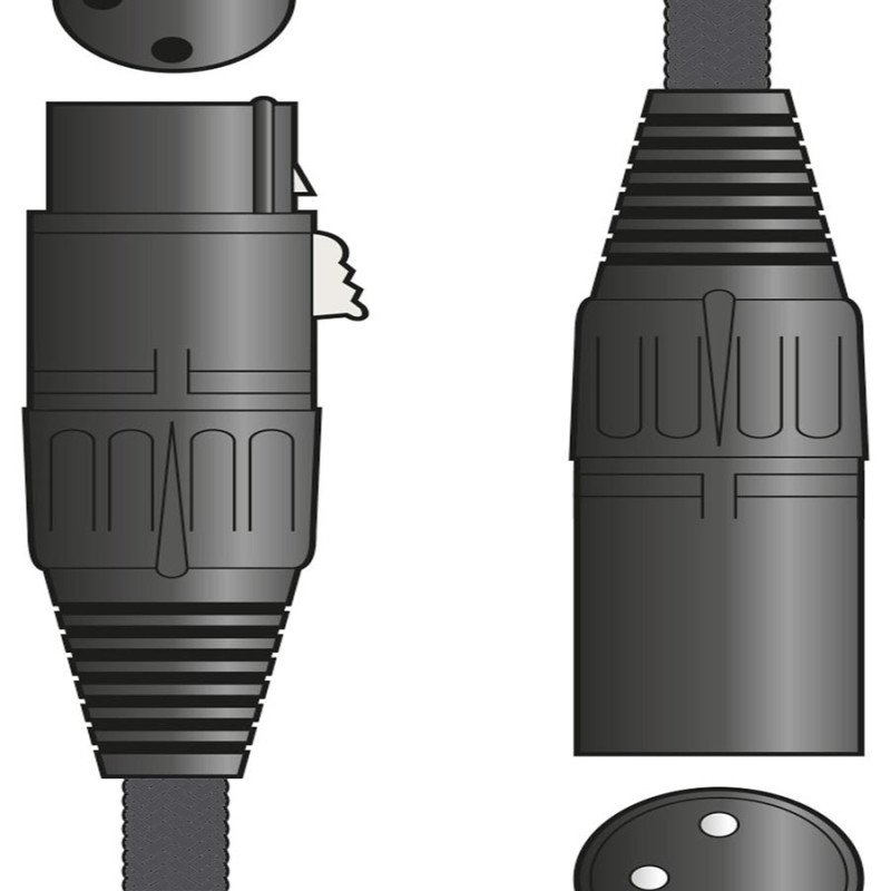 Citronic 190.268UK Ρετρό Πλεκτό Καλώδιο Μικροφώνου XLR F-XLR M 6m Μαύρο (Τεμάχιο)
