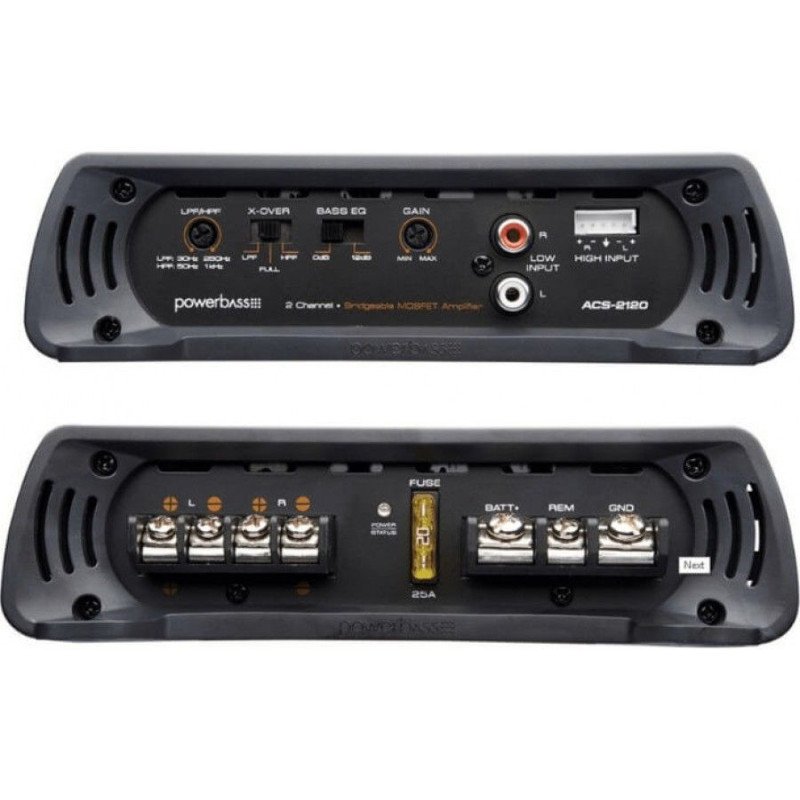 Powerbass ACS-2120 Ενισχυτής 2 Καναλιών 2x120W RMS (Τεμάχιο)