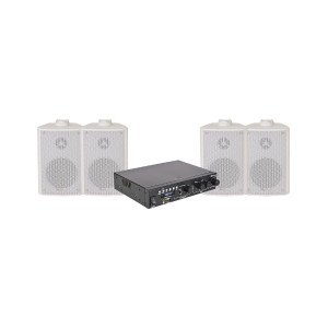 Adastra 4*BC3W+A22 Πακέτο Background Music με Ενισχυτή και 4 Επιτοίχια Ηχεία 3'' Λευκά (Σετ)
