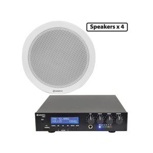 Adastra 4*EC56V+UM30 Πακέτο με 4 Ηχεία Οροφής 100V και Μίκτη-ενισχυτή 30W Bluetooth/USB (Σετ)