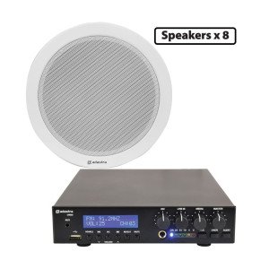 Adastra 8*EC56V+UM60 Πακέτο Background Music με 8 Ηχεία Οροφής 100V και Μίκτη-ενισχυτή 60W BT/USB