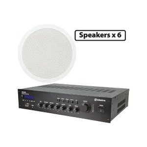Adastra 9*CC8V+RM360S Πακέτο Background Music με 9 Ηχεία Οροφής 100V και Μίκτη Ενισχυτή 360W (Σετ)