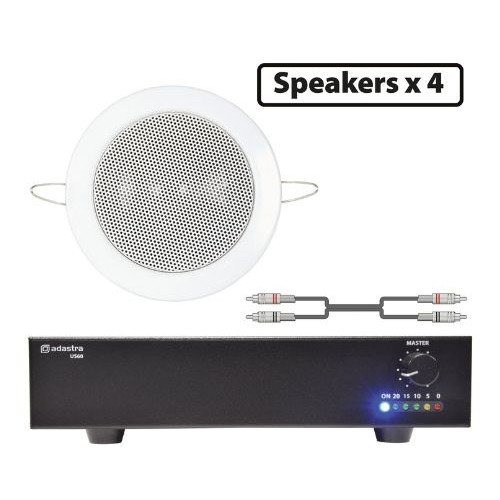 Adastra 4*EC36V+US60 Πακέτο Background Music με 4 Ηχεία Οροφής 100V και Τελικό Eνισχυτή 60W (Σετ)
