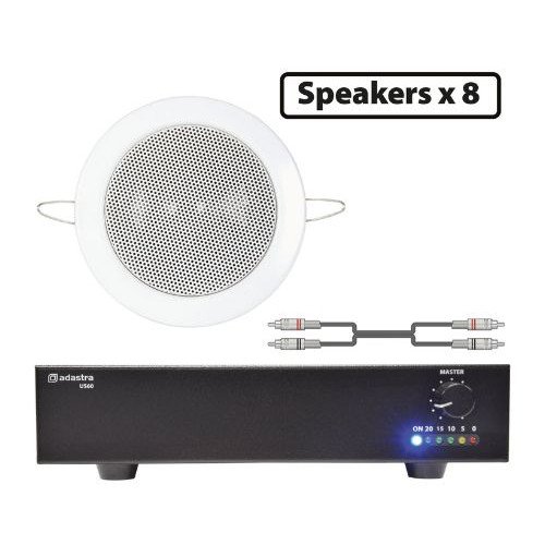 Adastra 8*EC36V+US60 Πακέτο Background Music με 8 Ηχεία Οροφής 100V και Τελικό Eνισχυτή 60W (Σετ)