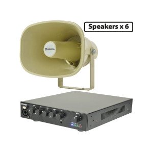 Adastra 6*EH15V+UA90 Πακέτο Background Music με 6 Χοάνες 100V και Μίκτη-Ενισχυτή 90W (Σετ)