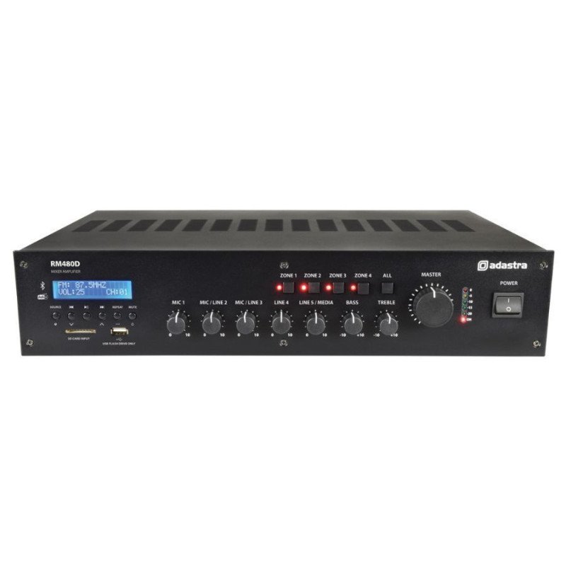 Adastra RM480D 100V Ενισχυτής-Μίκτης 480W με DAB+, BT, USB/SD