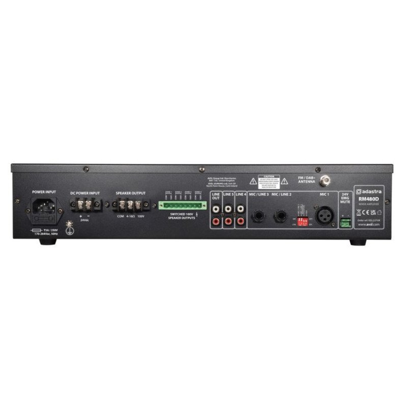 Adastra RM480D 100V Ενισχυτής-Μίκτης 480W με DAB+, BT, USB/SD