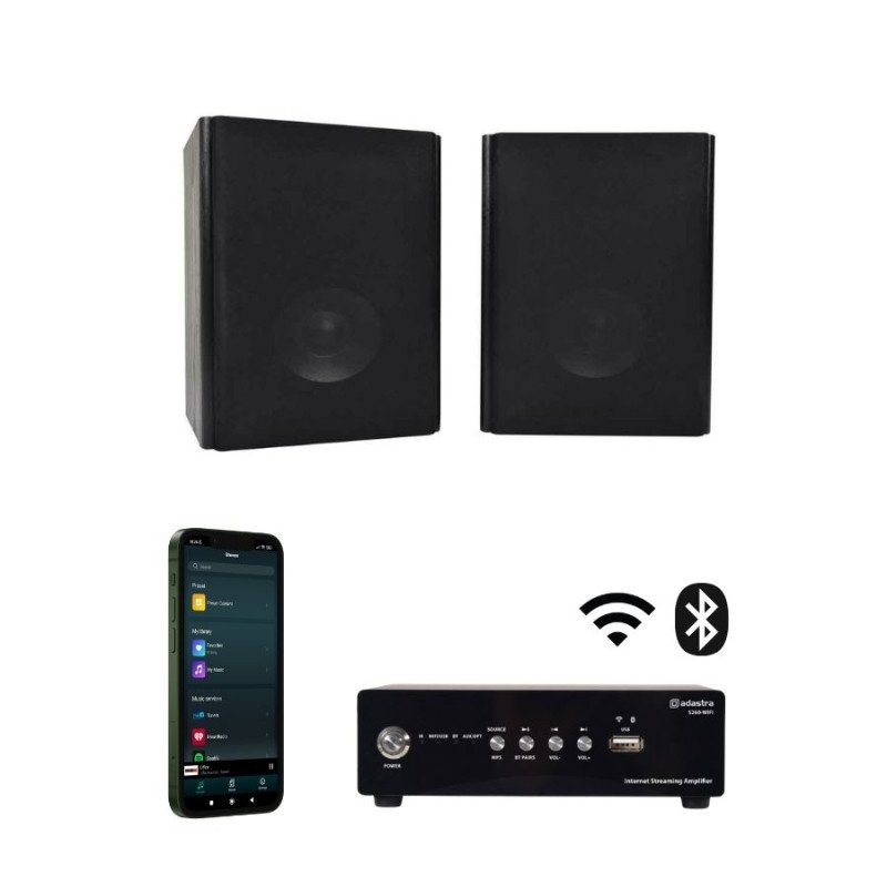 Adastra 2*AB5+S260-WIFI Πακέτο Background Music με Ενισχυτή WiFi Streaming και 2 Ηχεία Βιβλιοθήκης 5.25''(Σετ)
