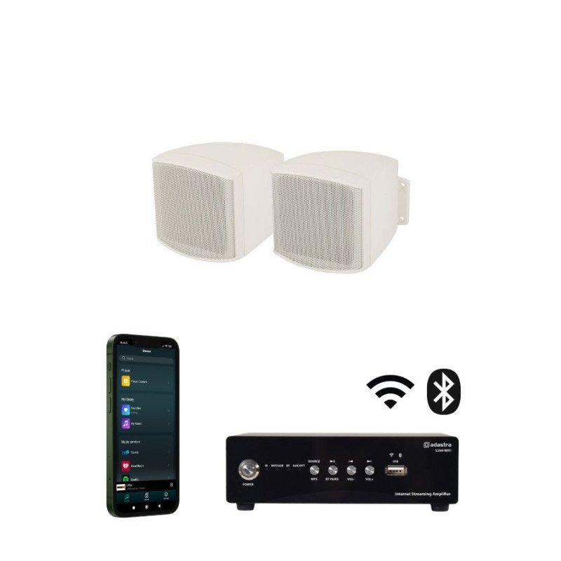 Adastra C25V+S260-WIFI Ενισχυτής με 2 Επιτοίχια Ηχεία 2,5'' (Σετ)