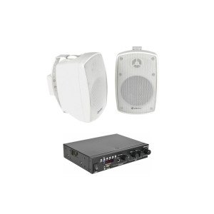 Adastra Smart Pack Outdoor2 Πακέτο με Στερεοφωνικό Ενισχυτή A200 και 2 Επιτοίχια Ηχεία BH3-W Λευκά (Σετ)