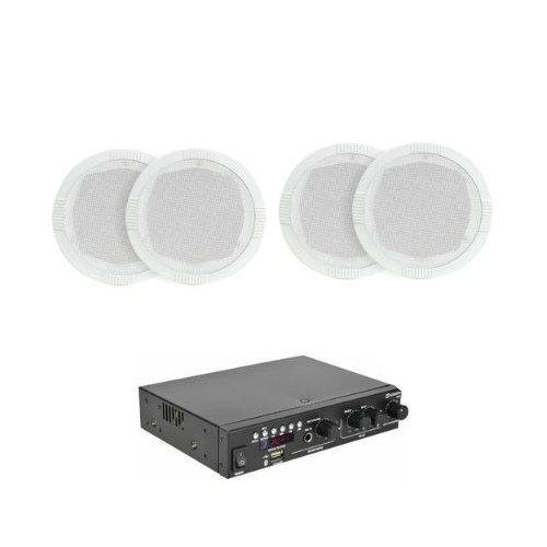 Adastra 4*RC5+A200 Πακέτο Background Music με Ενισχυτή και 4 Ηχεία Οροφής (Σετ)