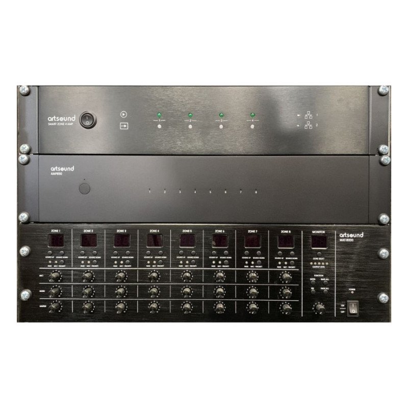 Artsound AMP850 Ενισχυτής Πολλαπλών Καναλιών 8x50W Black (Τεμάχιο)