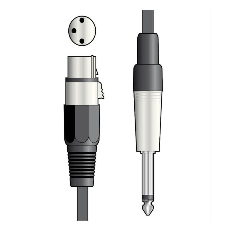 190.086UK Καλώδιο Μικροφώνου XLR Θηλυκό - 6,3 mm Jack 3m (Τεμάχιο)