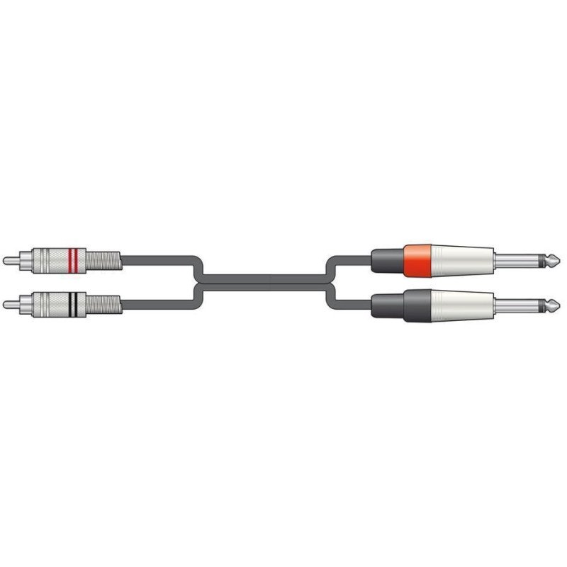 2R-2M6J150 Καλώδια Ήχου 2 x 6.3mm Mono Jack - 2 x RCA 1,5m (Τεμάχιο)