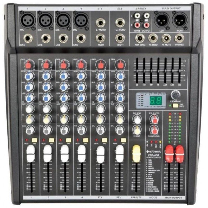 Citronic CSP-408 Αυτοενισχυόμενη Κονσόλα Μίξης Compact με DSP 2x200W RMS (Τεμάχιο)