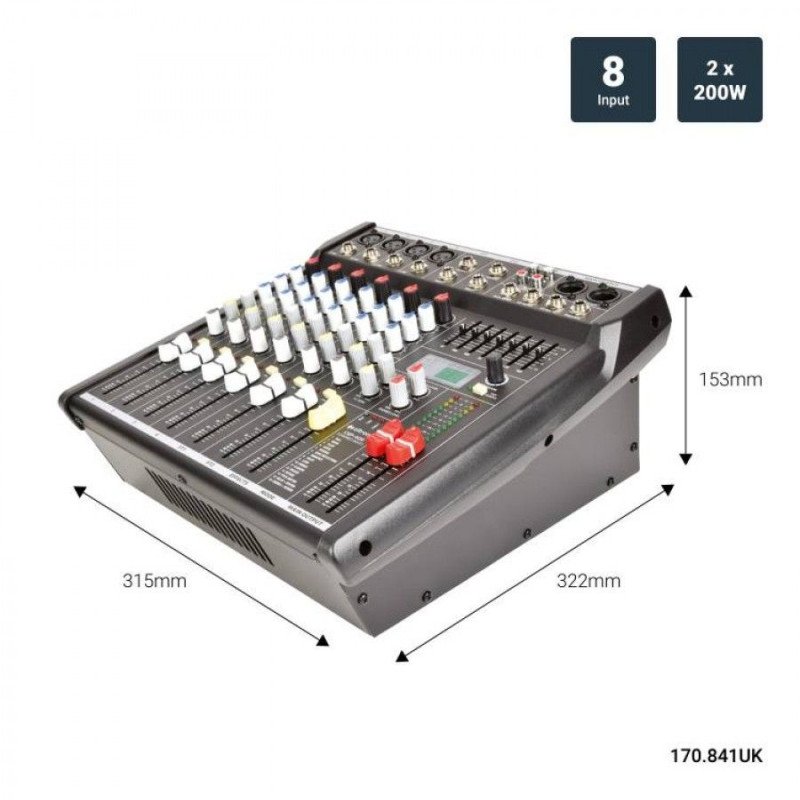 Citronic CSP-408 Αυτοενισχυόμενη Κονσόλα Μίξης Compact με DSP 2x200W RMS (Τεμάχιο)