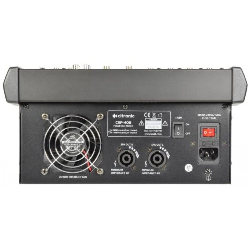 Citronic CSP-408 Αυτοενισχυόμενη Κονσόλα Μίξης Compact με DSP 2x200W RMS (Τεμάχιο)