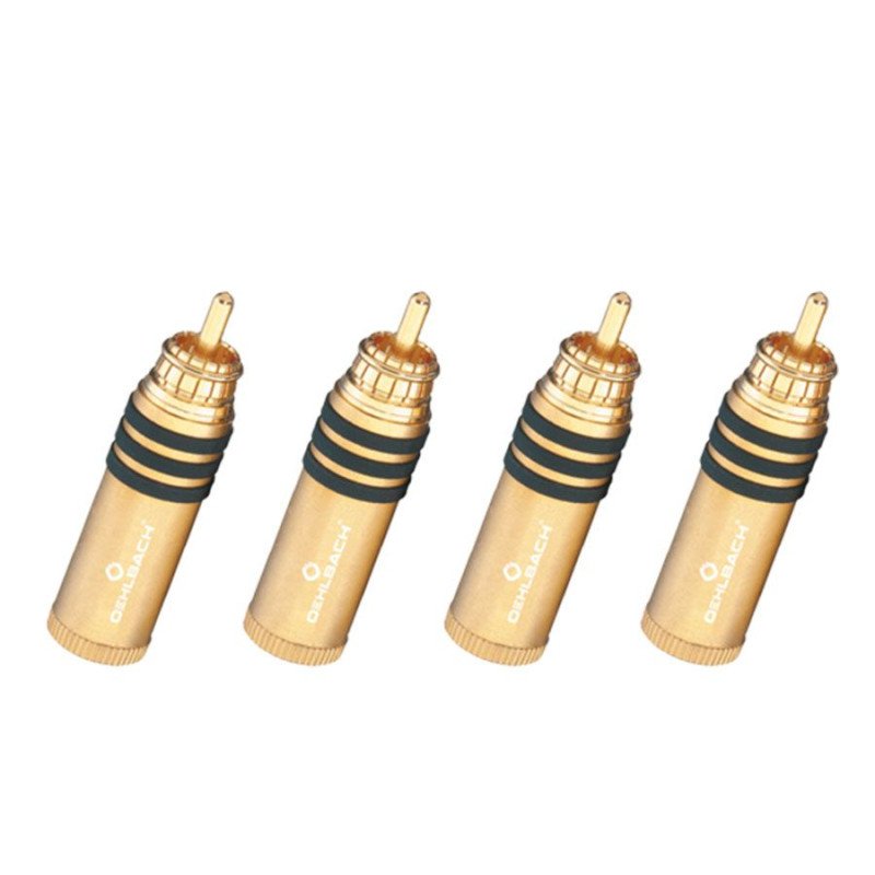Oehlbach Hyper Cut Cool Gold Βύσμα RCA 11mm (4 Τεμάχια)