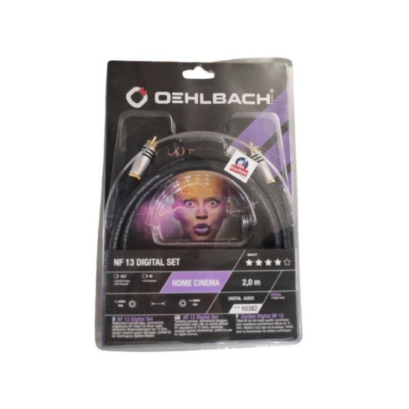 Oehlbach NF 13 Digital Set Καλώδιο RCA - RCA 2m Black