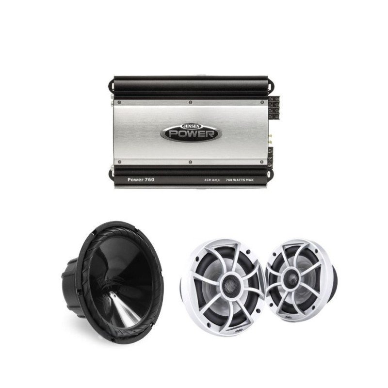 Πακέτο Marine με Ηχεία Wet Sounds XS-650B, Subwoofer Wet Sounds SS-10B-S4B και Ενισχυτή Jensen POWER760 (Σετ)