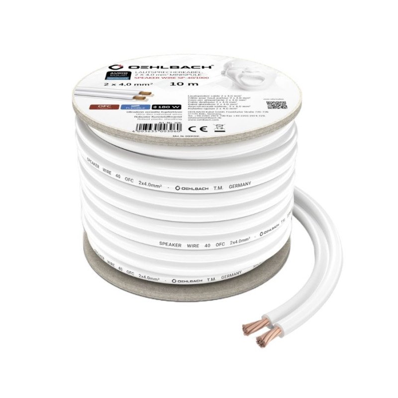 Oehlbach Speaker Wire SP-40 Καλώδιο Ηχείων 10m White (Τεμάχιο)