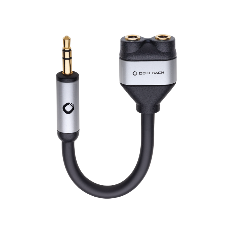 Oehlbach I-CONNECT SPLIT Y-adapter 3.5 jack to 2x3.5 jack socket Black (Τεμάχιο)