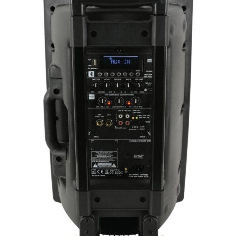 Qtx QX15PA-Black VHF Φορητή Μονάδα PA με Bluetooth 100W RMS (Σετ)