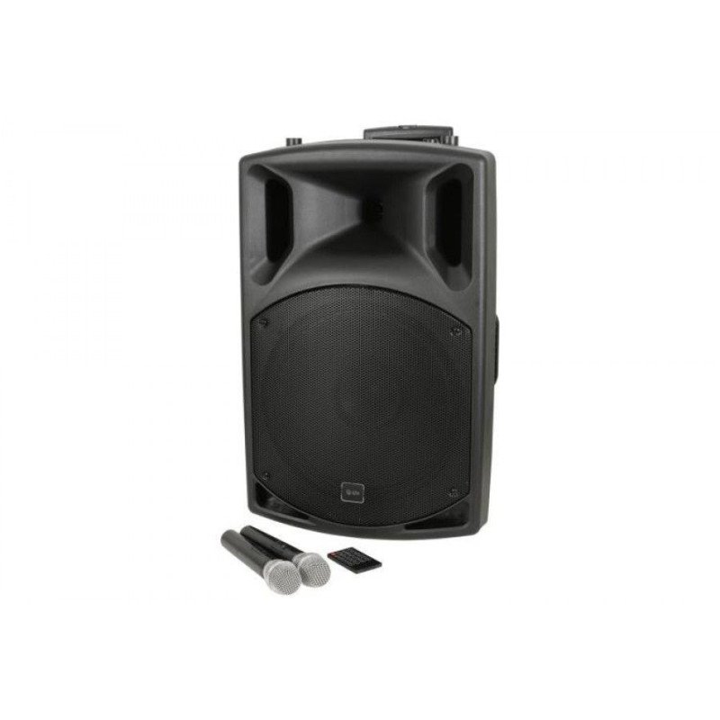 Qtx QX15PA-PLUS Φορητό Ενεργό Ηχείο με Μικρόφωνα UHF, USB / SD / FM &amp; Bluetooth (Σετ)