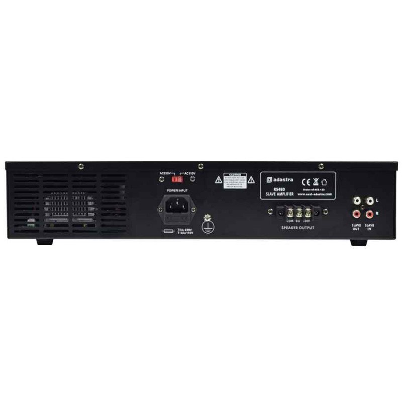 Adastra RS480 RS Series 100V Line Slave Amplifier 480W RMS (Τεμάχιο)